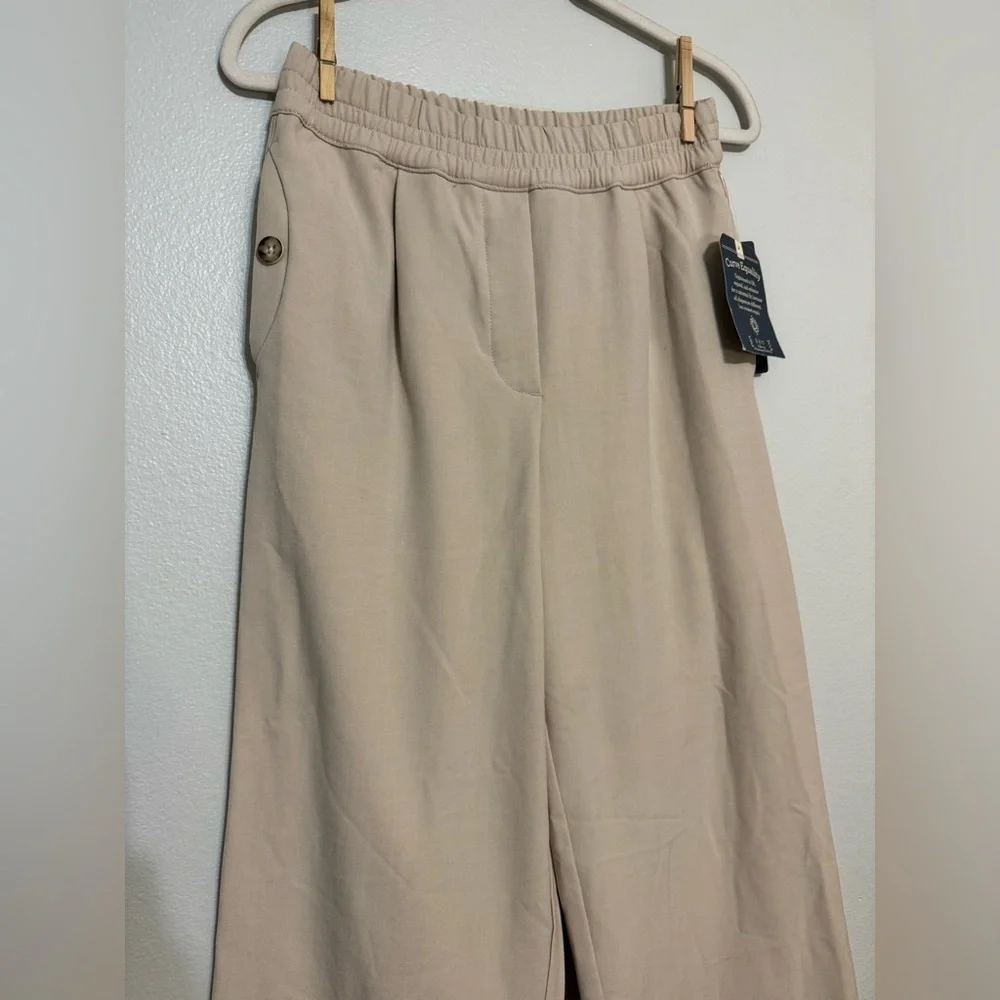 Democracy “ Ab “ Leisure Skyrise Pull On Wide Leg Trousers in beige - Picture 3 of 5